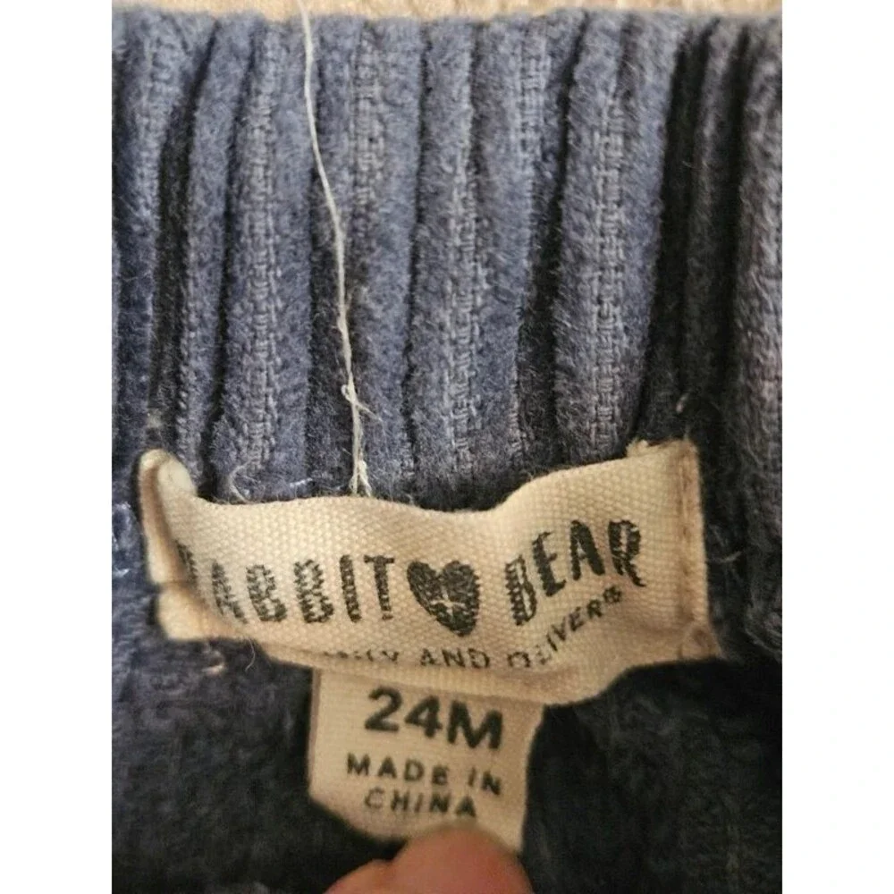 ORGANIC Rabbit Bear Outfit cotton linen corduroy 2pc